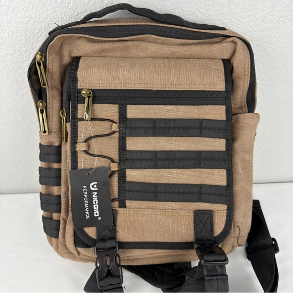 Nicgid Other - NWT Women’s Men's Sling Bag - Tan and Black Messenger bag